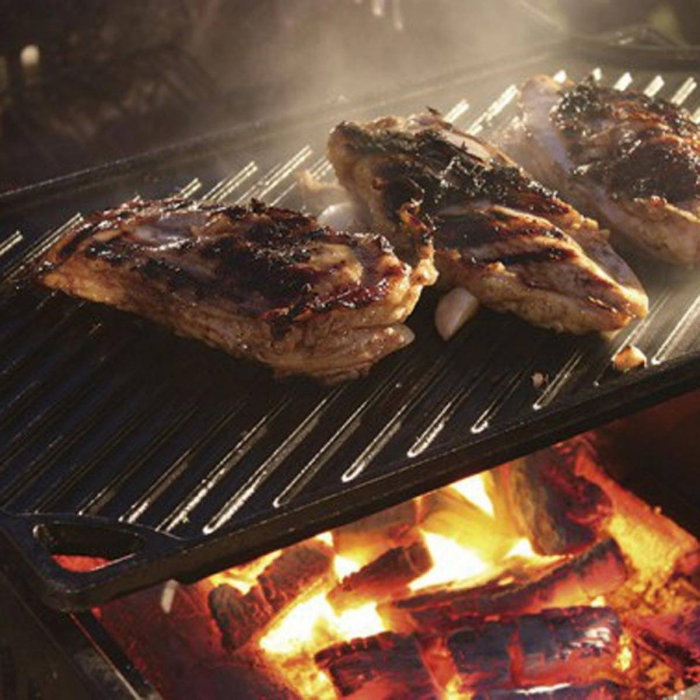 Plita din fonta cu 2 fete neteda si grill Lodge 42,5 x 24 cm L-DP3 [7]