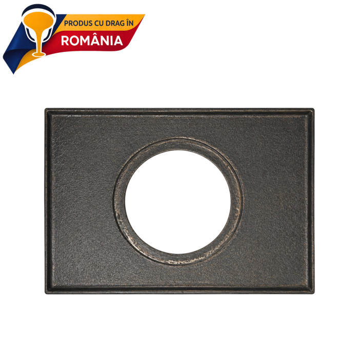 PLITĂ DIN FONTĂ CU UN OCHI ȘI BORDURĂ 550 x 395 mm [3]