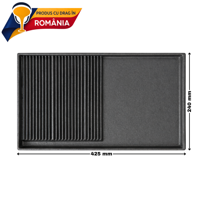 PLITĂ DIN FONTĂ MIXTĂ CU BORDURĂ 425 x 240 mm [2]