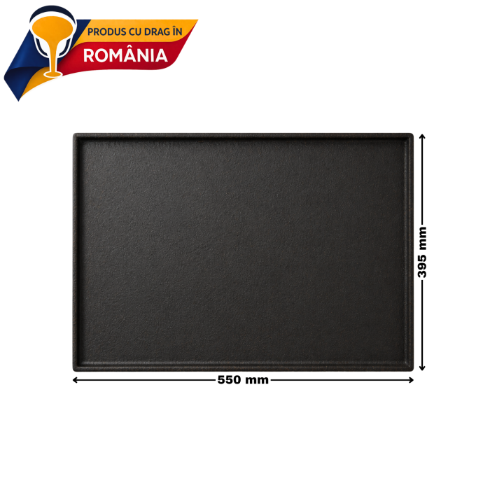 PLITĂ DIN FONTĂ NETEDĂ CU BORDURĂ 550 x 395 mm [2]