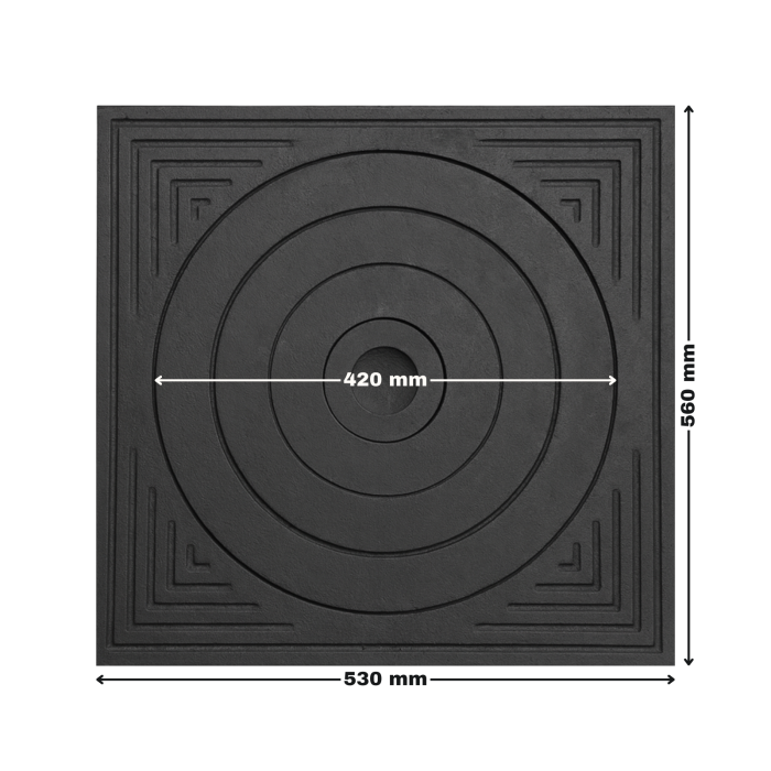 PLITĂ DIN FONTĂ + RAMĂ 690mm L x 660 mm l, 20 mm grosime [4]