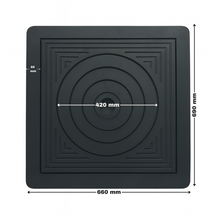 PLITĂ DIN FONTĂ + RAMĂ 690mm L x 660 mm l, 20 mm grosime [2]