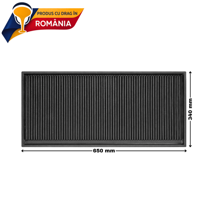 Plită din fontă striată 650 x 340 mm [2]