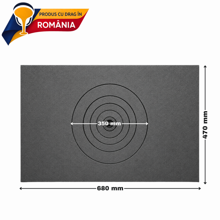 Plită tip placă din fontă cu un ochi 680 x 470 mm [2]