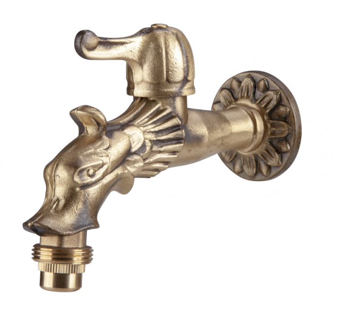 ROBINET ORNAMENTAL DUBLU SERVICIU ALAMA ANTICHIZATA CU CAP ARMATURA CERAMIC [1]