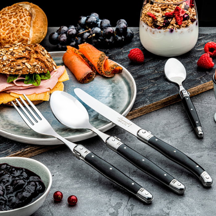 Set 12 tacamuri cu maner negru Laguiole Style de Vie Premium Line PRMINICOUVZW [5]