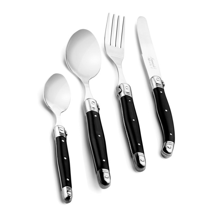 Set 12 tacamuri cu maner negru Laguiole Style de Vie Premium Line PRMINICOUVZW [1]