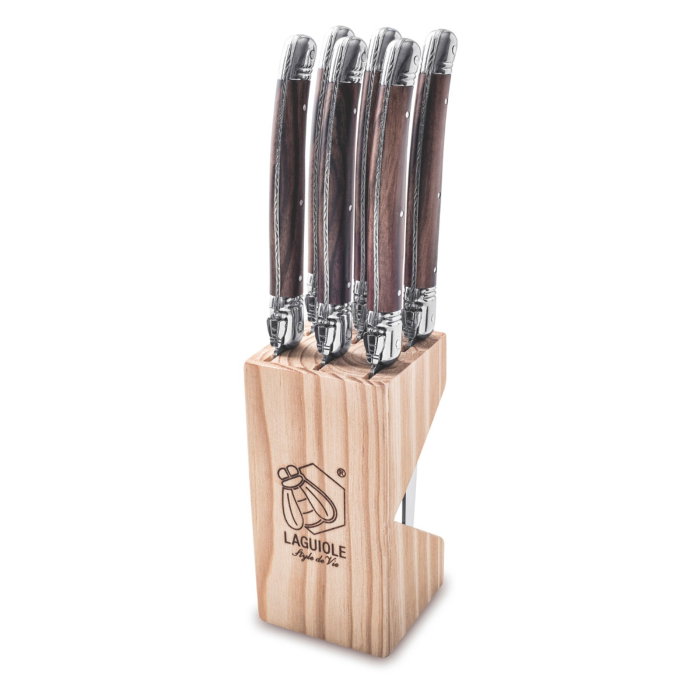 Set 6 cutite de friptura 1,8 mm cu maner din lemn inchis Laguiole Style de Vie Premium Line 1.8PREMDARKWOOD [1]