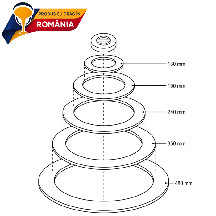 Set cercuri din fontă pentru plită 480 mm [3]