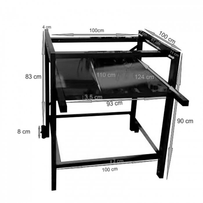 Stand metalic mobil pentru cuptor traditional pentru pizza pe lemne Maximus Prime 108 x 100 x 98 cm [2]