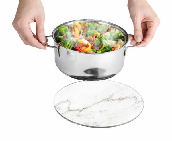 Suport pentru vase, din sticla, marmorat, diametru 20 cm, Wenko 53982100 [2]