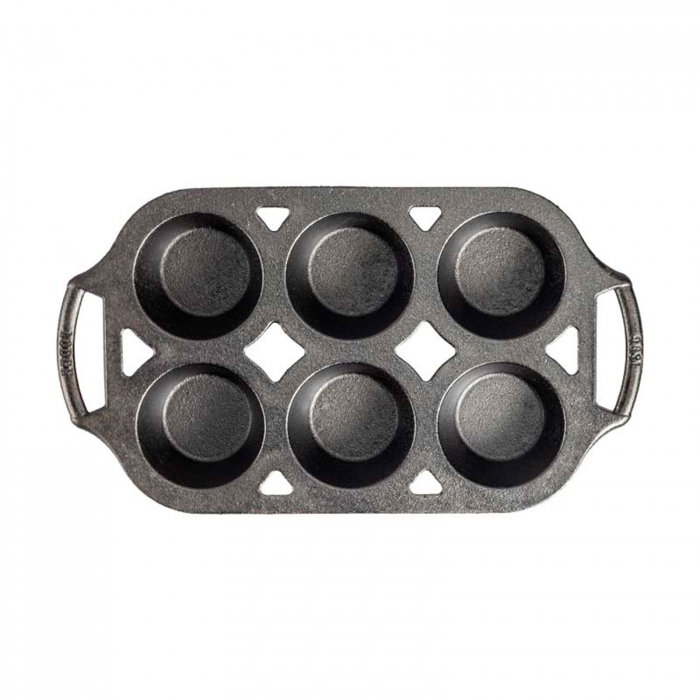 Tava din fonta cu 6 cupe pentru briose Lodge 32 x 18 cm L-BW6MFN [2]