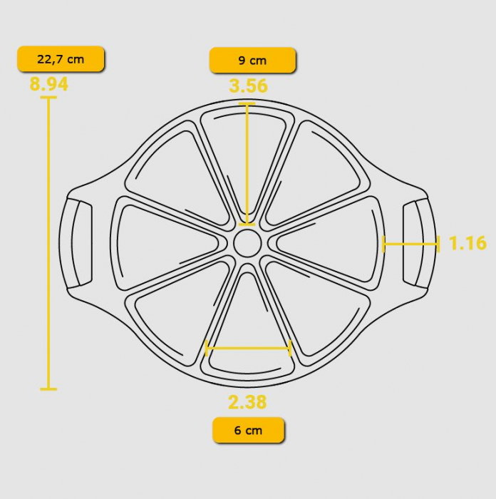 Tava rotunda din fonta cu 8 triunghiuri pentru tarta Lodge 22,7 cm L-BW8WP [8]