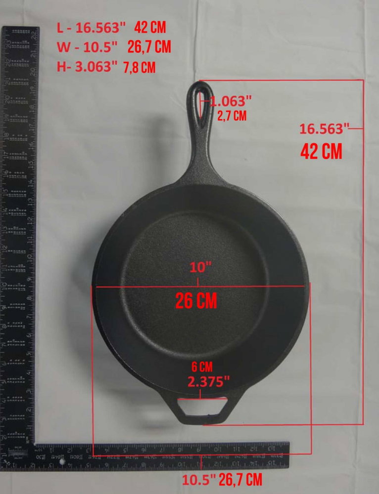 Tigaie inalta rotunda din fonta cu maner Lodge 26 cm L-8DSK3 [7]
