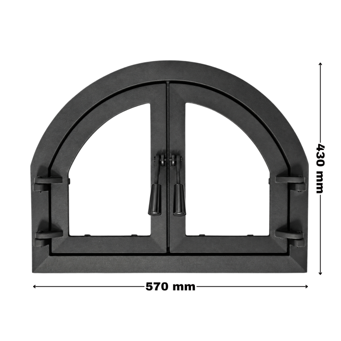 UȘĂ CUPTOR BARBEQUE CU DOUĂ DESCHIDERI + TERMOMETRU 500 GRADE [2]