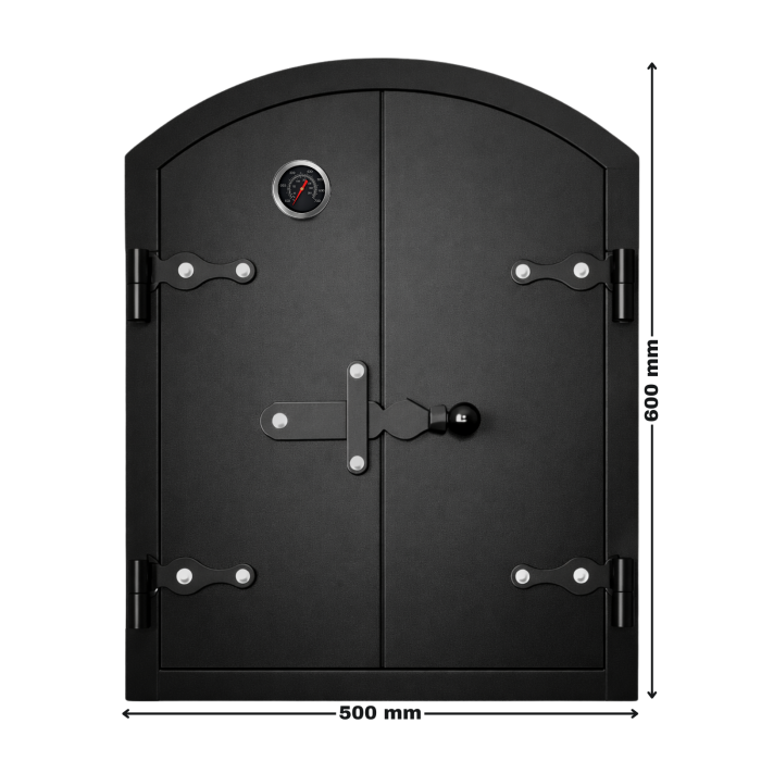 Ușă afumătoare oțel 600x500 mm cu termometru inox 350°C [2]