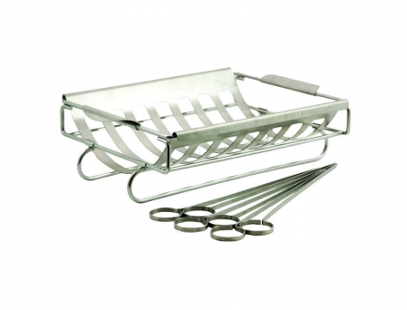 GRĂTARE DE GRĂDINĂ - ACCESORIU PENTRU GATIT KEBAB SI SUPORT PENTRU COASTE GRANDHALL A06604050T