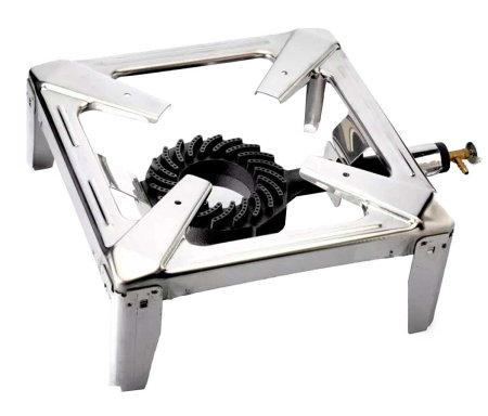 GRĂTARE PE GAZ - Arzator pe gaz, un robinet, patru picioare, 30 x 30 cm, patrat, 3,5 kW Perfect Home 650CE/1 PH16578