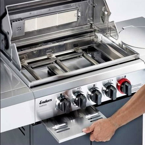 Bucatarie pe gaz, 4 arzatoare inox, arzator infrarosu, grile fonta, Enders Kansas II Pro 4 SIK Profi Turbo 871433 [20]