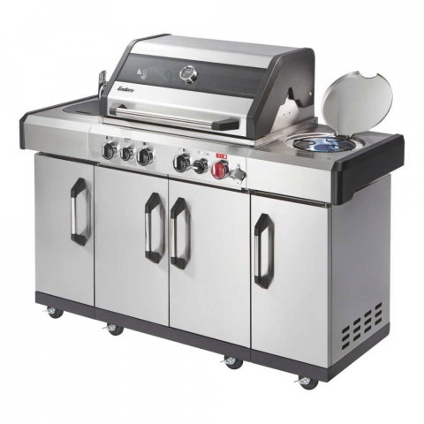 Bucatarie pe gaz, 4 arzatoare inox, arzator infrarosu, grile fonta, Enders Kansas II Pro 4 SIK Profi Turbo 871433 [3]