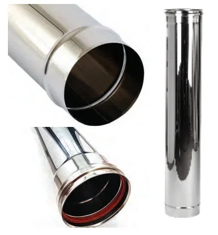 COȘURI DE FUM - BURLAN INOX CU GARNITURĂ LUNGIME 30 cm GROSIME 0.5 mm