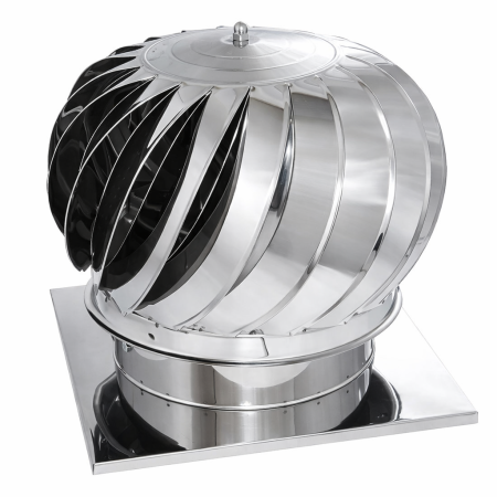 COȘURI DE FUM - Capac terminal rotativ pentru ventilație din inox cu talpă 125 mm