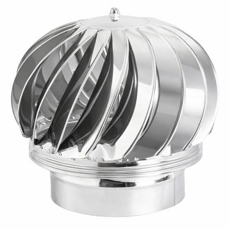 COȘURI DE FUM - Capac terminal rotativ pentru ventilație din inox fără talpă 120 mm