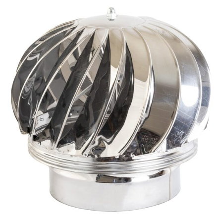 COȘURI DE FUM - Capac terminal rotativ pentru ventilație din inox fără talpă 300 mm