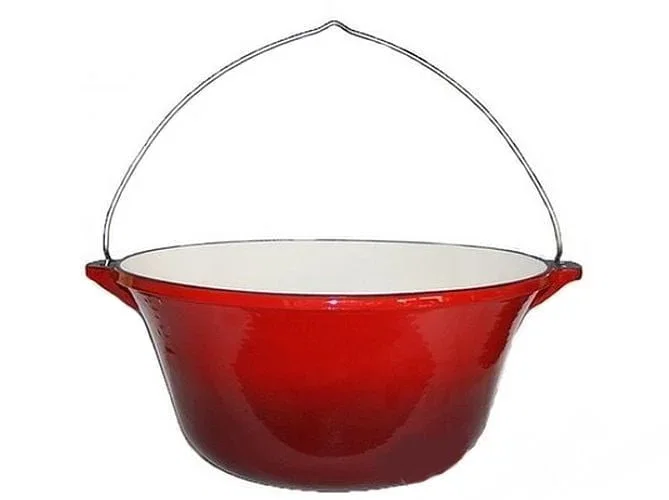 Vase pentru gătit din aluminiu - ceaun-de-fonta-emailat-22-litri-rosu