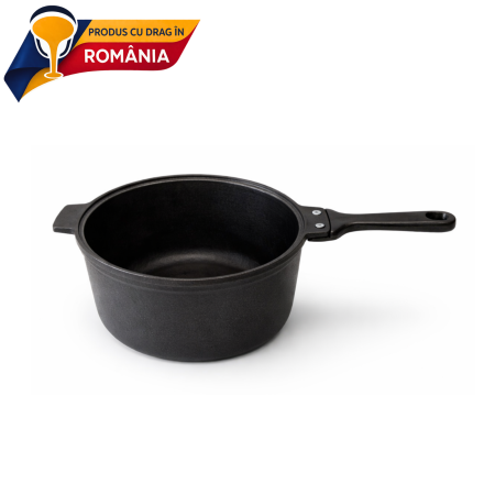 Vase de gătit din fontă România - CEAUN DIN FONTĂ 3.5 L CU MÂNER DETAȘABIL