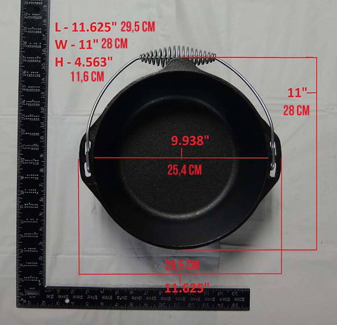 Ceaun din fonta cu capac - cuptor olandez Lodge 25,4 cm 4,7 litri L-8DO3 [7]