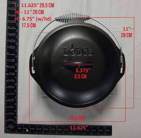 Ceaun din fonta cu capac - cuptor olandez Lodge 25,4 cm 4,7 litri L-8DO3 [6]
