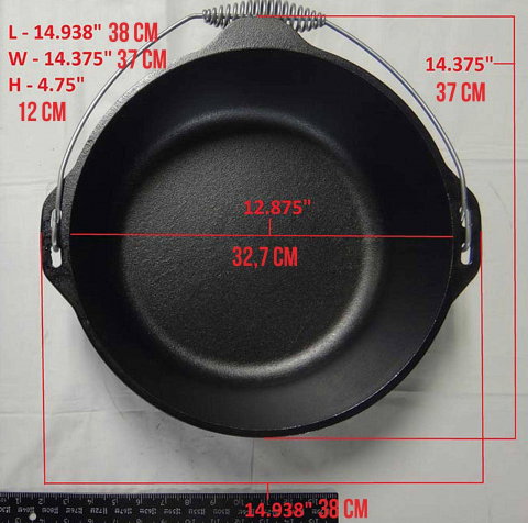 Ceaun din fonta cu capac - cuptor olandez Lodge 33 cm 8,5 litri L-12DO3 [18]