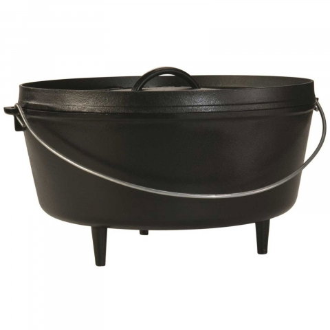 VASE DE GĂTIT - Ceaun din fonta cu capac - cuptor olandez Lodge 36 cm 9,5 litri L-14DCO3