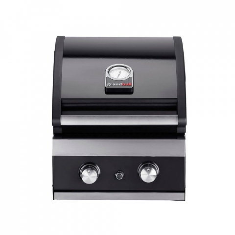 GRĂTARE DE GRĂDINĂ - Gratar pe gaz cu 2 arzatoare din inox, incastrabil, gratare din fonta, Grandhalll Classic K02000232A