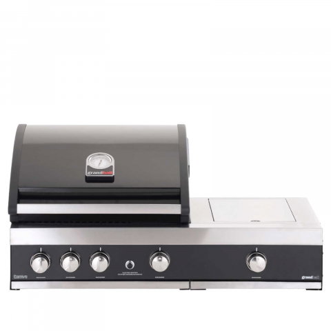 GRĂTARE DE GRĂDINĂ - Gratar pe gaz cu 3 arzatoare din inox Grandhall Premium GT3 si arzator lateral sear burner K03000281A, incastrabil