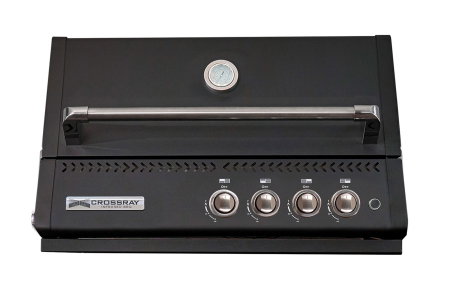GRĂTARE DE GRĂDINĂ - Gratar pe gaz cu 4 arzatoare infrarosu, incastrabil, gratare din fonta, negru, Crossray by Heatstrip TCX4FL(B)30