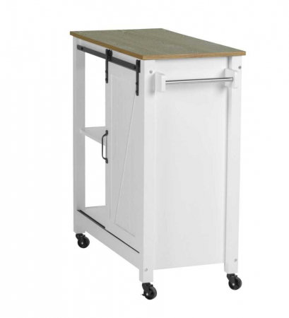 Mini bar alb cu 3 rafturi si usa, MDF si lemn, 80 x 88,5 x 40 cm, Wenko Country House 54130100 [4]