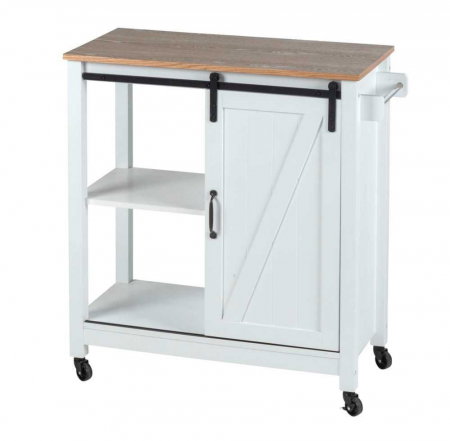 Mini bar alb cu 3 rafturi si usa, MDF si lemn, 80 x 88,5 x 40 cm, Wenko Country House 54130100 [1]