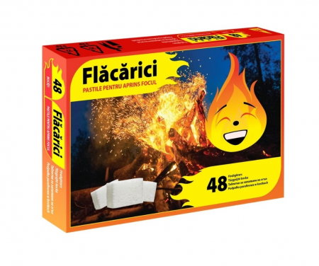 Accesorii pentru grătare - PASTILE PENTRU APRINS FOCUL FLACARICI, 48 CUBURI