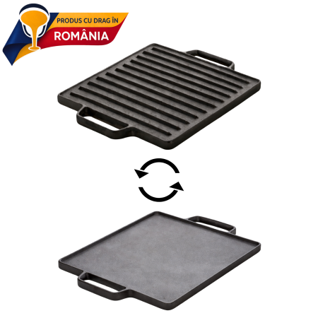 Vase de gătit din fontă România - PLACĂ REVERSIBILĂ DIN FONTĂ 220 x 220 mm