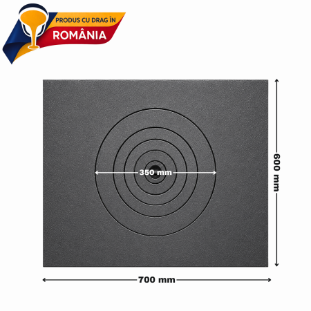 Plită din fontă 700 x 600 mm cu un ochi central [1]