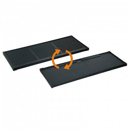 Plite & grile pentru gratar - Plita din fonta cu 2 fete neteda si grill 44 x 19,5 cm pentru gratar Kansas Pro 3 Turbo Enders 7880