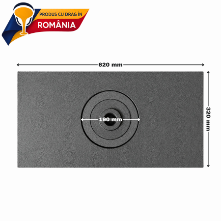 Plită din fontă cu un ochi 620 x 320 mm [1]