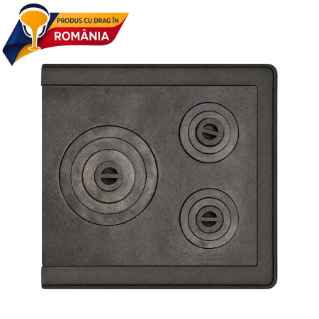 PLITE DIN FONTĂ - PLITĂ MIJLOCIE 3 OCHIURI + RAMĂ 645 x 625 mm