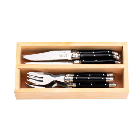 Set 12 tacamuri cu maner negru Laguiole Style de Vie Premium Line PRMINICOUVZW [1]