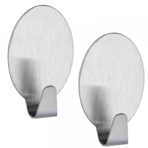 UZ GOSPODĂRESC - Set 2 carlige ovale argintii Wenko Maxi 4378210100