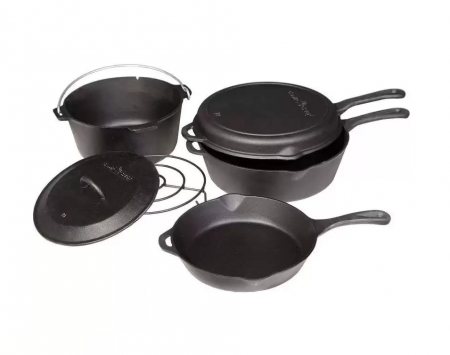 Vase pentru gătit din fontă - SET 6 VASE FONTA CAMP CHEF CC-CBOX6