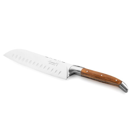 Set cutit Santoku si tocator din lemn Laguiole Style de Vie Luxury Line SANTOKUOLIJFPLANK [1]