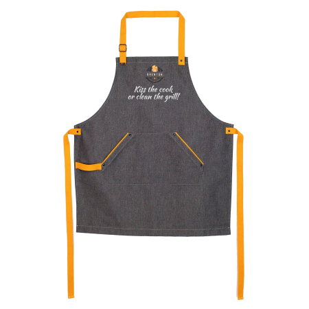 UZ GOSPODĂRESC - Sort denim gri Kiss the cook or clean the grill Brenton BRNT42